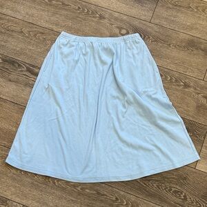 Ultra Softs PL baby blue cotton airline skirt with pockets, casual comfy VTG